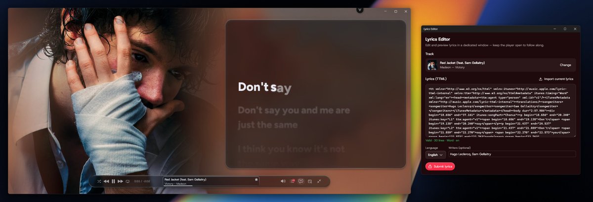 UseCider's tweet photo. In Cider 4, we want to give all users the right to maintain and upload their own lyrics for anything of their choosing.

To improve on this further, we've made it possible to upload them entirely within the app. https://t.co/rHPKBhyFCy
