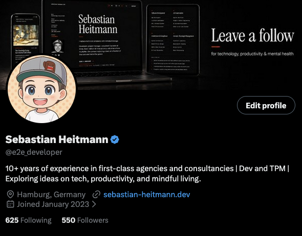 e2e_developer's tweet photo. Just hit 550 followers. Thank you all for being part of this journey! 🙏 https://t.co/2gV7rfBxgs