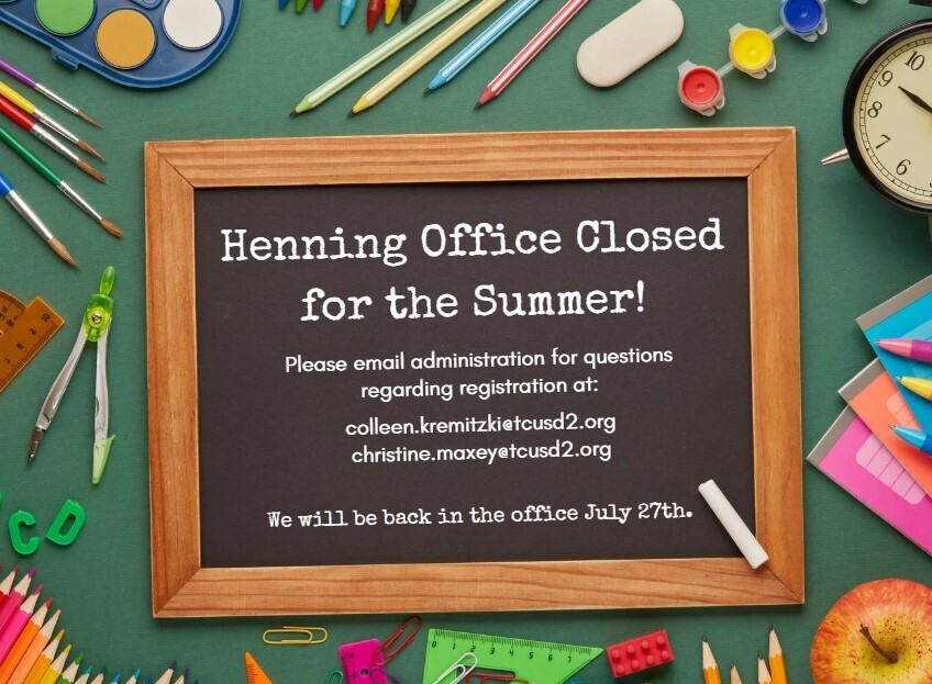 CA_Henning's tweet photo. Henning Families! Have a great summer! https://t.co/QIUP5qMTGa