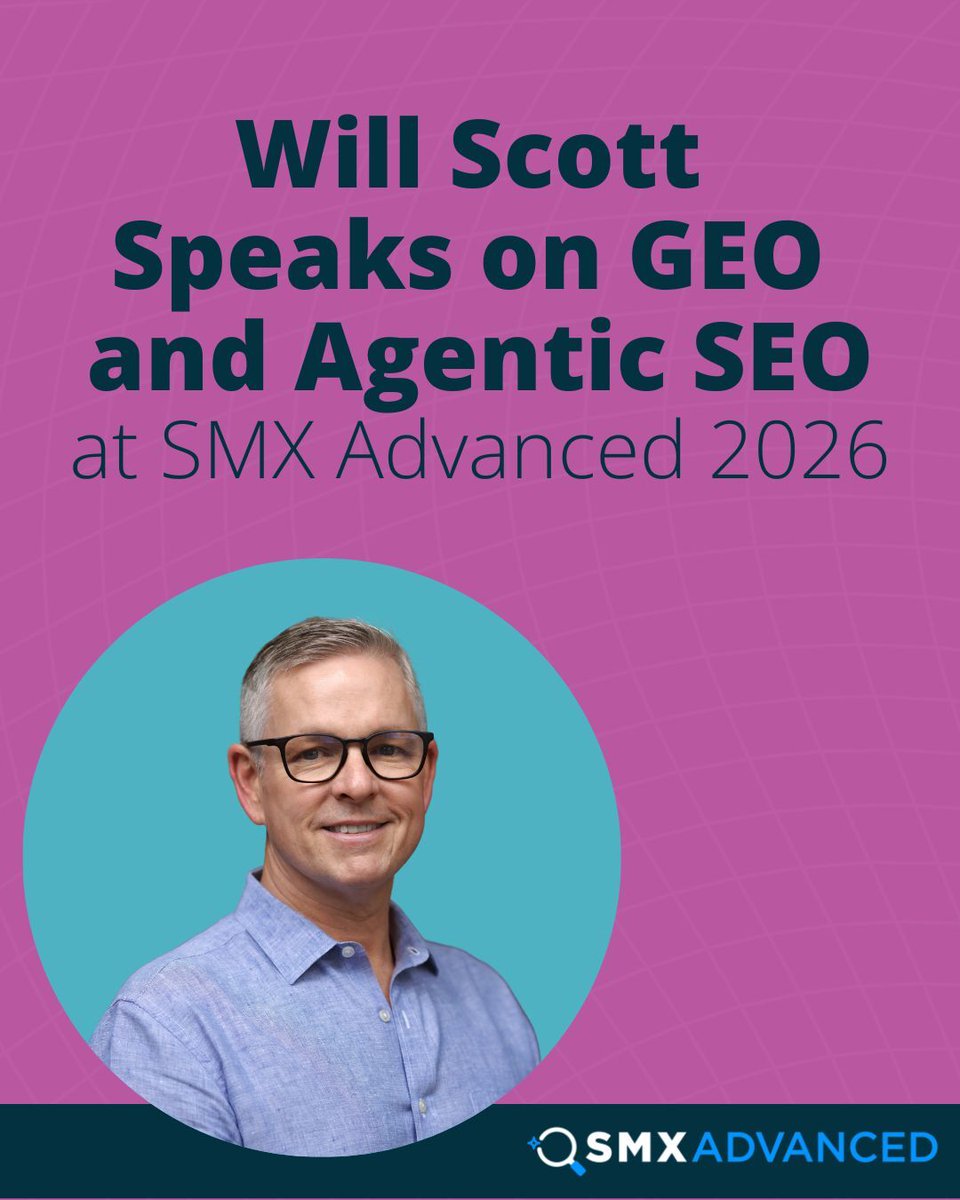 SearchInfluence's tweet photo. GEO strategies stall at execution. Entity research, schema, audits... it's slow when manual. ⚙️

At SMX Advanced 2026, @w2scott shows how agentic tools solve this.
✅ Live demos
✅ Real workflows deployable this week

👉 Full session overview: https://t.co/kejwoNDzAM https://t.co/VgFNXQOTFy