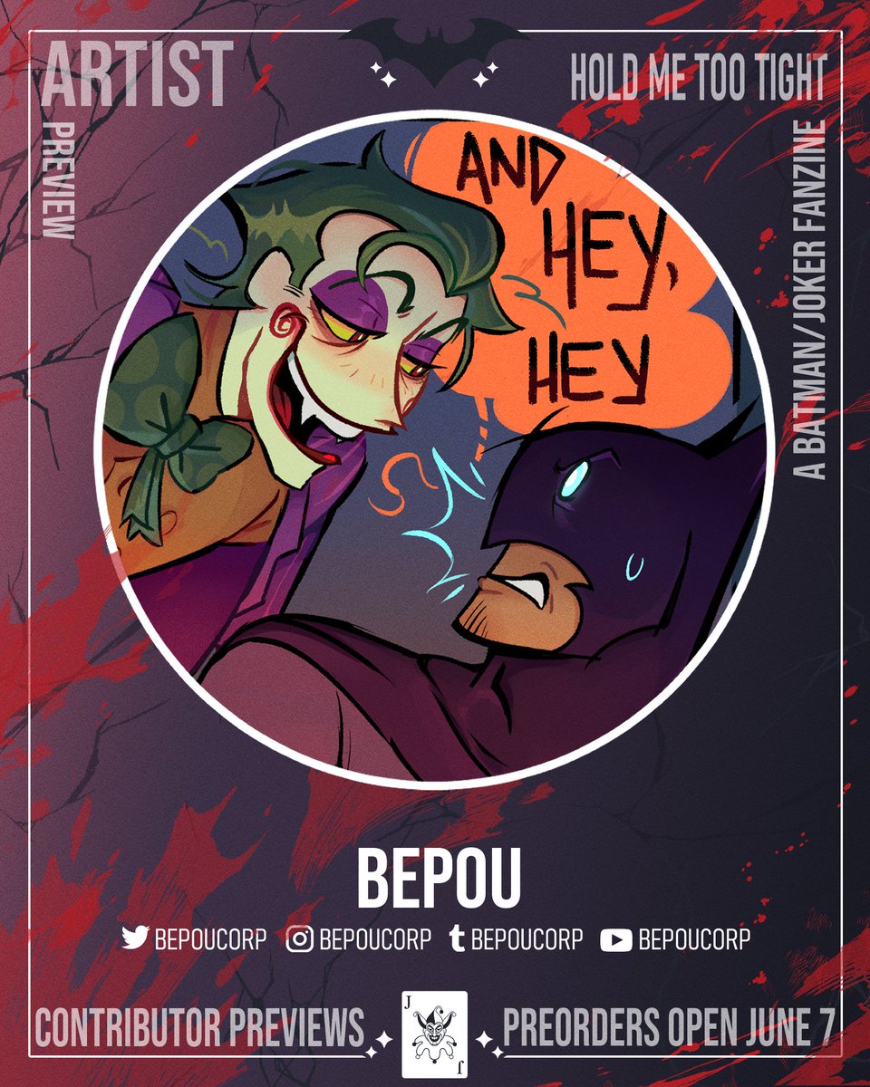HMTTbatjokes's tweet photo. Today with @bepoucorp's work, we get a peek at Joker subjecting Bruce to his classic dramatics.

#batjokes #batjokeszine #joker #thejoker #batman #brucewayne #batmanxjoker #hmttzine #fanzine https://t.co/ZBRzKd8Xfe