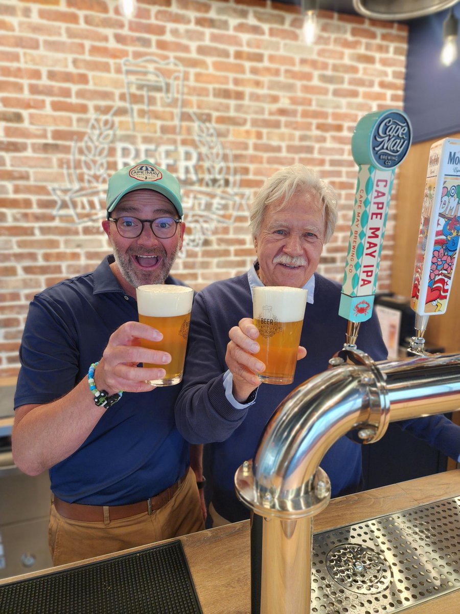 beerinstitute's tweet photo. We're pouring some Cape May IPA today!

The Beer Institute was excited to host Cape May Brewery in our offices today and yesterday. Pictured here are Cape May co-founder and CEO Ryan Krill and his father, co-founder Bob Krill, enjoying a pint at the BI Bar. They started the brewery in 2011 alongside Ryan’s college roommate, Chris Henke.

Thanks for helping bring a little bit of summer Shore energy to Washington, D.C.!