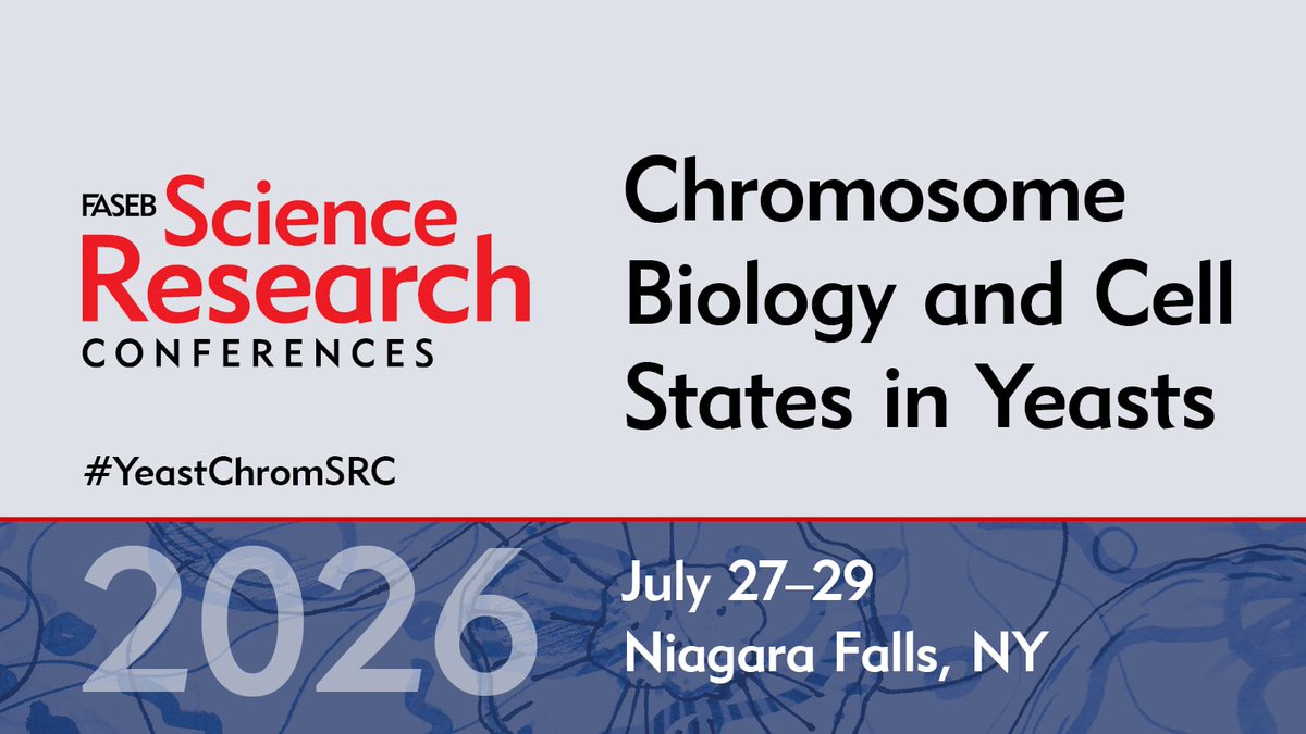 FASEBorg's tweet photo. From chromosome biology to cellular states and genome evolution, #YeastChromSRC remains a key meeting for researchers across the field. Submit your abstract by June 1 to share your latest discoveries and connect with leaders: https://t.co/hc1xrLgcMR https://t.co/t7XF5Hj2tK