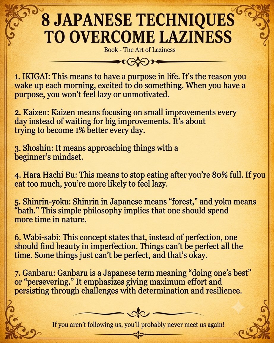 AspirantsBooks's tweet photo. 8 japanese techniques to overcome laziness https://t.co/WIQ3GdLpST