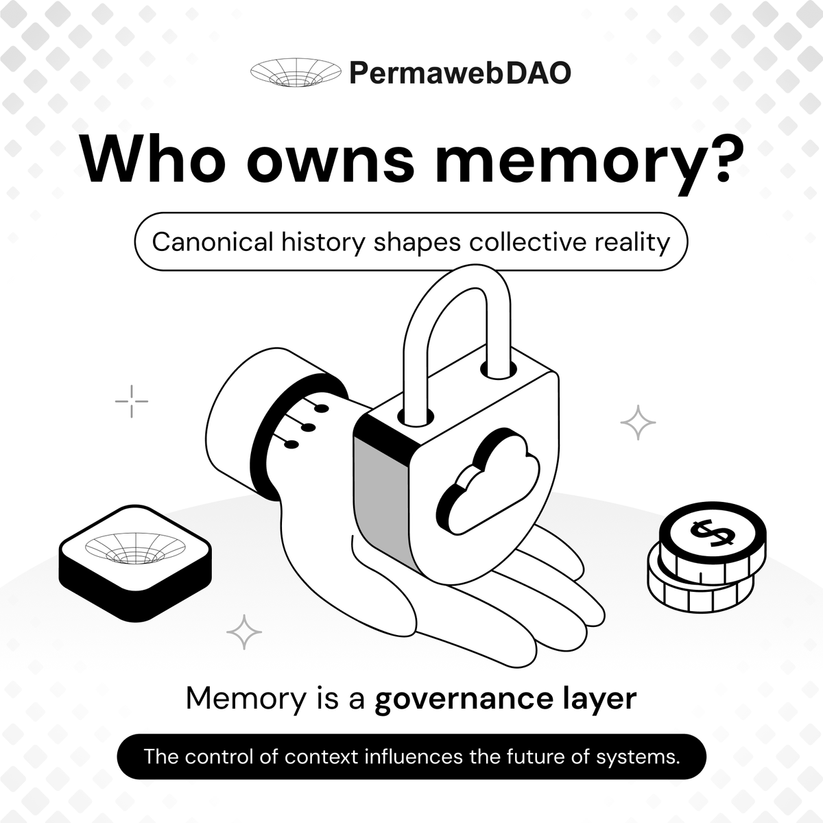 Permaweb_DAO's tweet photo. Web3 talks often about ownership.

Ownership of assets, identity, liquidity, even data.

But memory may be the most important layer of ownership that still feels unresolved.

Who decides what becomes canonical?
Who maintains the references people rely on?
Who has the ability to preserve, remove, or reshape context over time?

These are not just archival questions anymore.

They are governance questions.