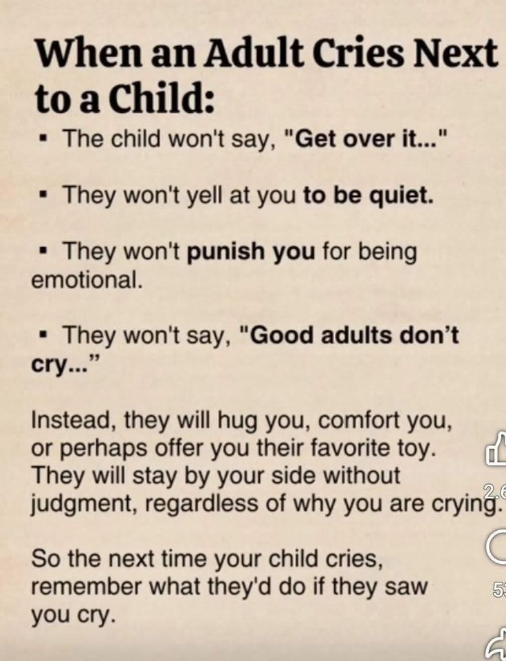 Lovandfear's tweet photo. When an adult cries Next to a Child https://t.co/PZifrirKgX