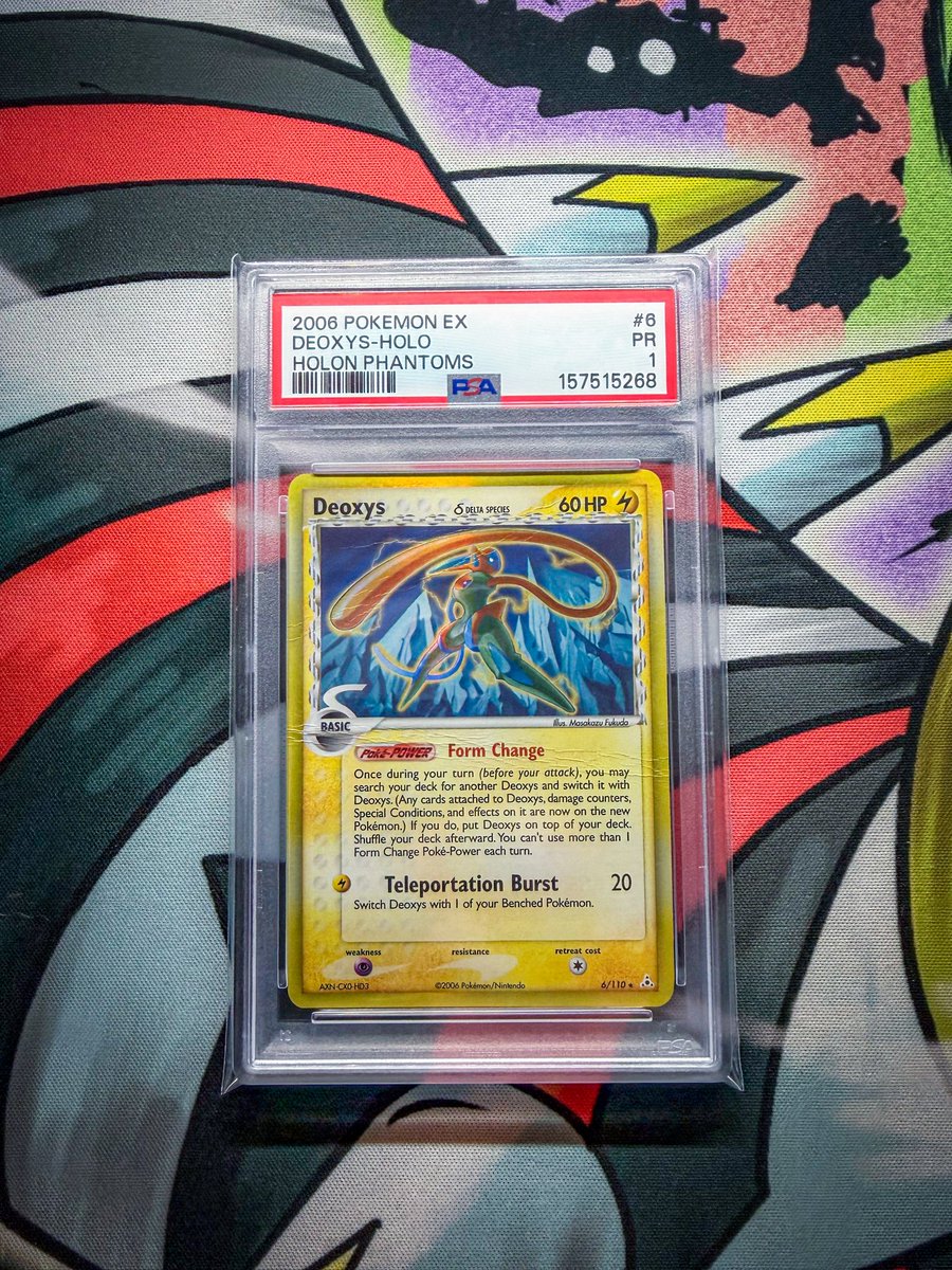 FatedShop's tweet photo. 🚨 FATEDSHOP DROP 🚨

2006 EX Holon Phantoms Deoxys Holo PSA 1 👀🔥
Pop 12 in PSA 1 with insane EX-era nostalgia. Delta Species collectors know 😮‍💨

Available now in the shop https://t.co/LbDurTzW4y