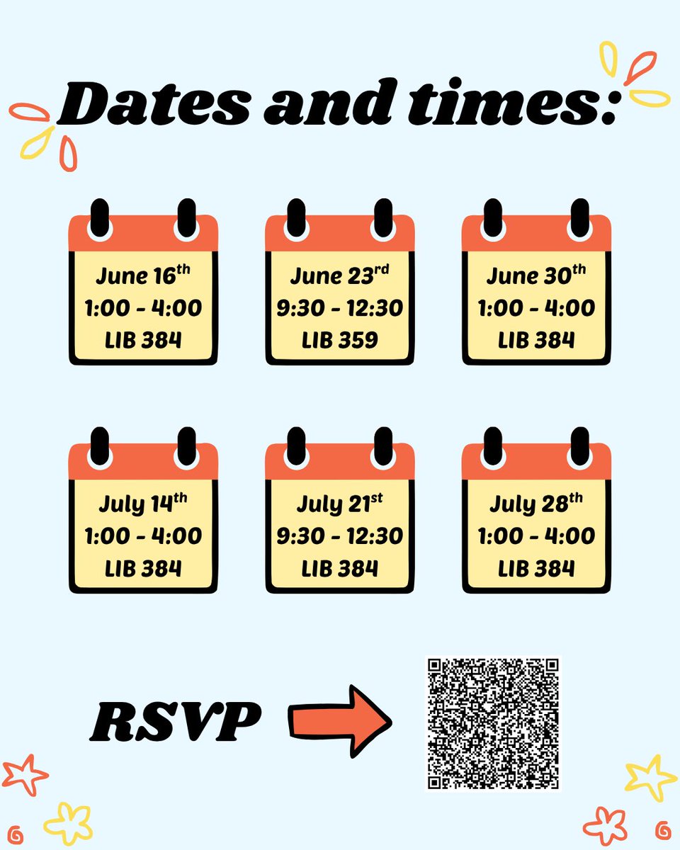 OACGrads's tweet photo. Attention OAC grad students! Your GSC is hosting 6 writing sprints in the summer 2026 semester! Join for one or all, and stay for as many work blocks as you like! 

RSVP here: https://t.co/13J2TPnBMC https://t.co/qOfVk0QcMJ