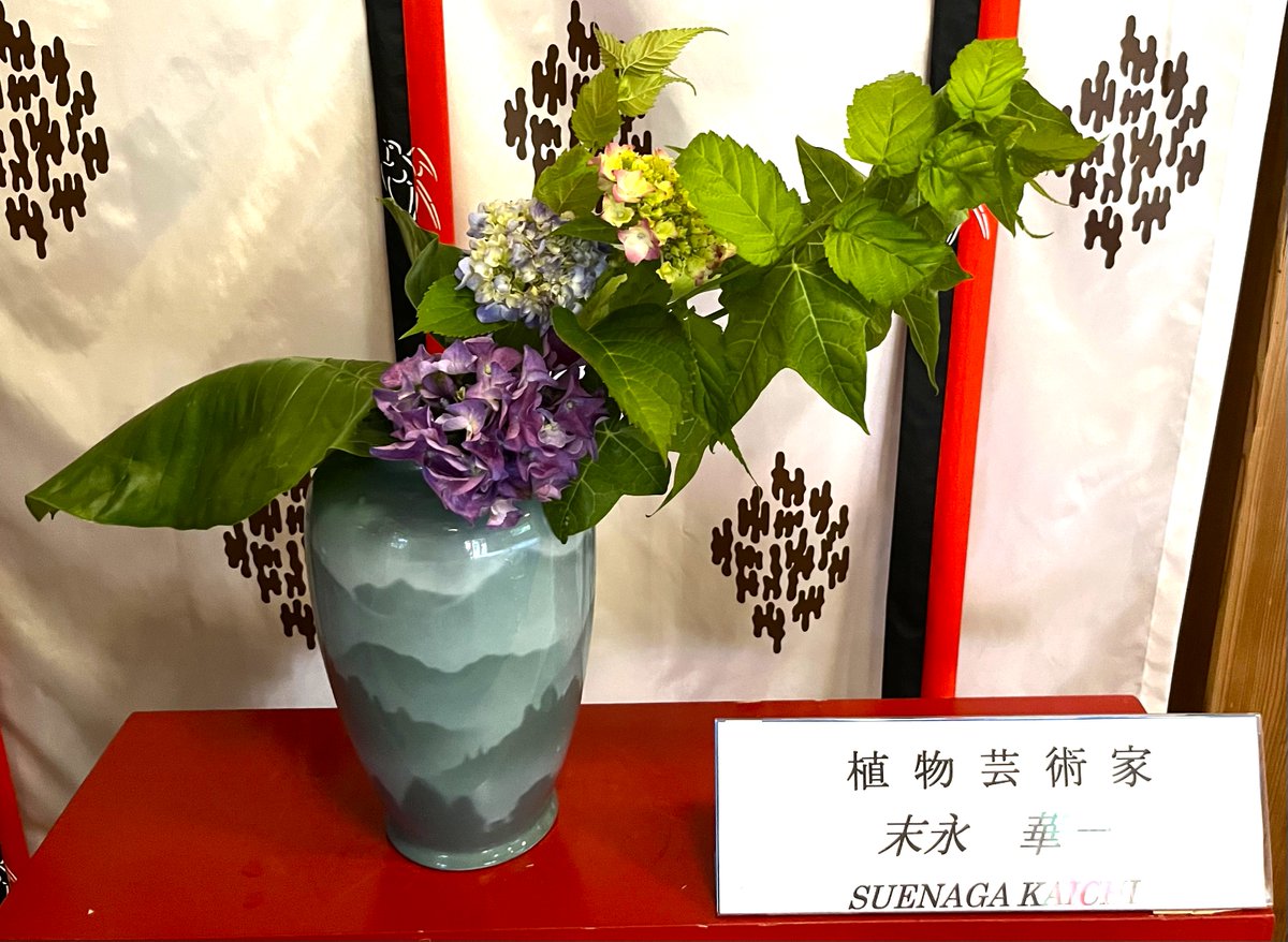 Shirasasa_Inari's tweet photo. 今日は大安の一粒万倍日です。

～６月限定ご朱印～
夏越大祓の茅の輪を冠したご朱印です。
水無月らしい風情を楽しんでいただけたら幸いです。

末永華一先生がお花を生け替えてくださいました。
明日は骨董市が開催されますので、お参りにお越しの際には お宝さがしに加えお花もご覧ください。 https://t.co/SgFeiKp9Om
