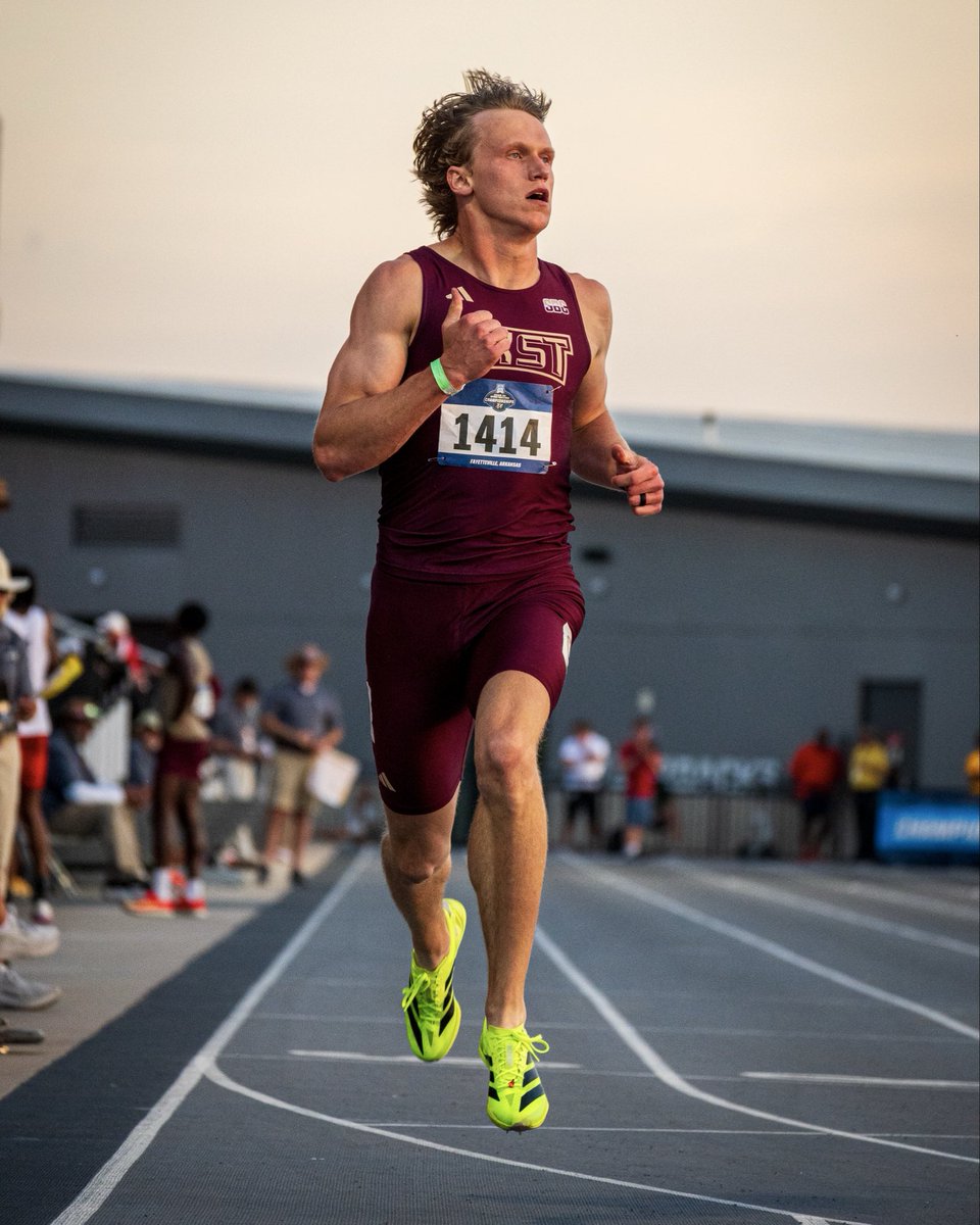 TXStateTrack's tweet photo. TICKET SECURED 😼✈️

Drew Donley punches his ticket to the NCAA Outdoor Championships in the men's 200m after running 20.59 to earn one of the final qualifying spots 🎟️

#EatEmUp https://t.co/9OfZFldrxv