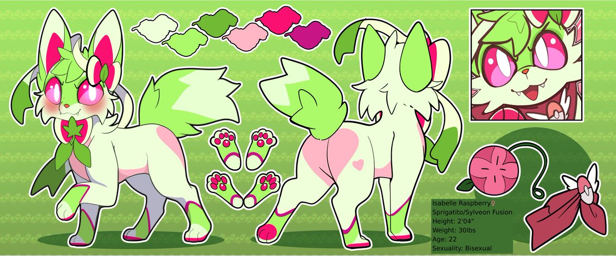 Morgana_Isabell's tweet photo. @SpicyKikwi Here's my Sprigatito/sylveon fusion sona, i love her with all my heart~ https://t.co/NRuHtXWNXA