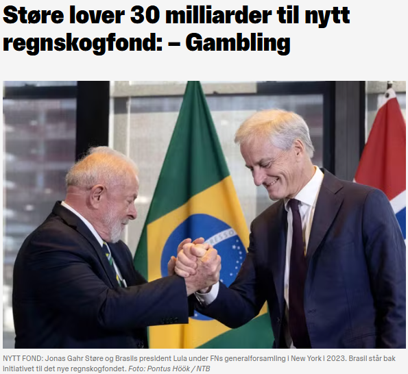 ChrisBellNor's tweet photo. Støre og Arbeiderpartiet synes ikke det var nok å kaste penger bort på batterifabrikker, nå skal de kaste 30 milliarder etter noe som ekspertene mener minner om finansakrobatikk.

Ingen andre land i verden er interessert i å investere noen millioner, for syns skyld. Men her kommer Støre og Barthen selvfølgelig, for å vise hvor dumme og naive vi er i Norge.

Dette er intet annet enn kjøp av posisjoner i FN og andre internasjonale stillinger.

Alle disse pengene vil gå tapt og korrupte politikere vil sitte igjen med pengene, som igjen sikrer at de stemmer for at norske AP politikere skal få viktige posisjoner i FN, WEF og andre globale organisasjoner.

Valget i 2029 kan ikke kommer fort nok.