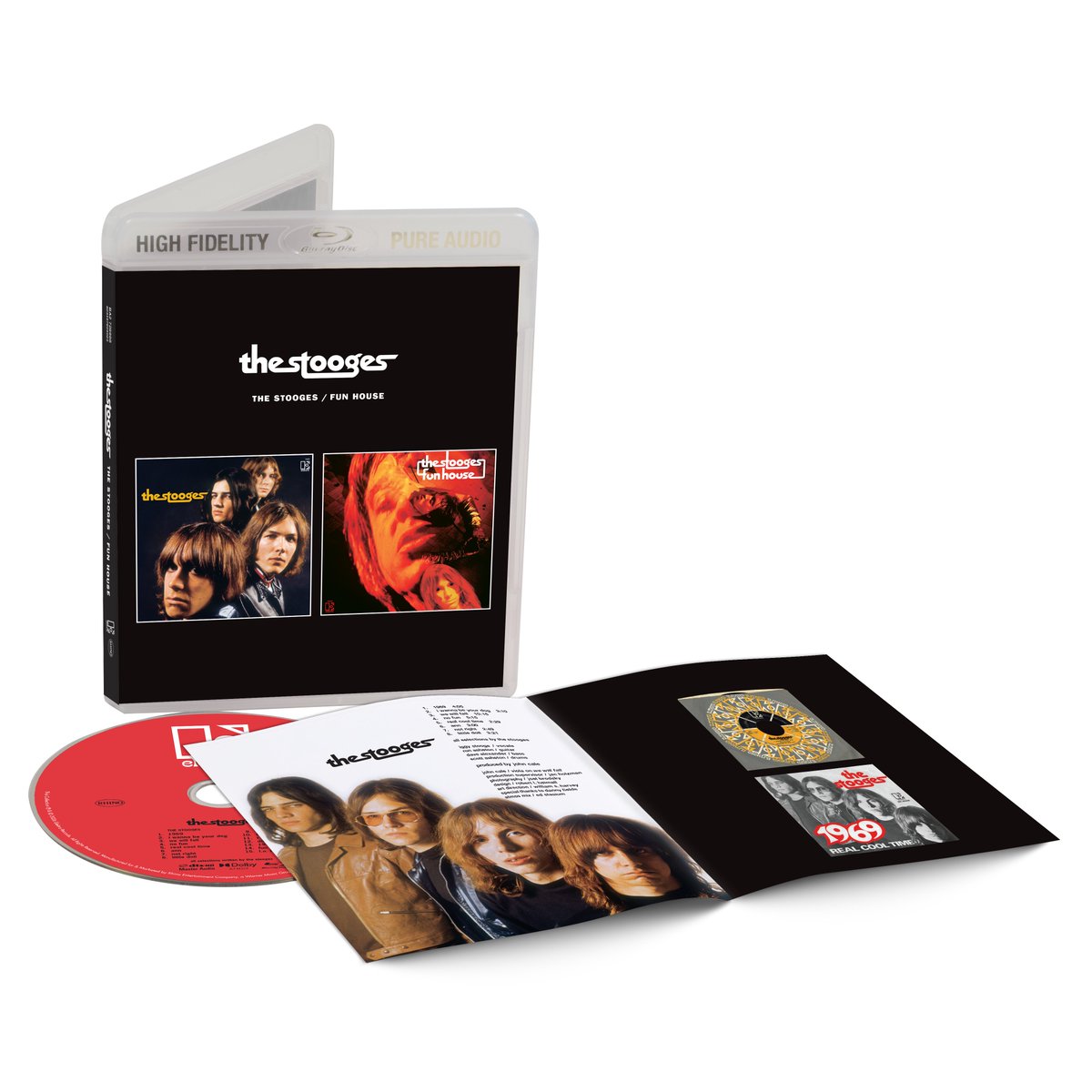 Rhino_Records's tweet photo. The Stooges Self-titled and Fun House albums reimagined for audiophiles on new reel-to-reel and Dolby Atmos editions arriving today. Fun House’s open-reel debut and Self-Titled & Fun House’s immersive audio mix offer fans two fresh ways to experience its chaotic brilliance.

The Stooges Fun House (Rhino High Fidelity Reel To Reel): https://t.co/zdB3hDvx3B
The Stooges/Fun House (Atmos)(Blu-ray):  https://t.co/lvSba1Fdnz