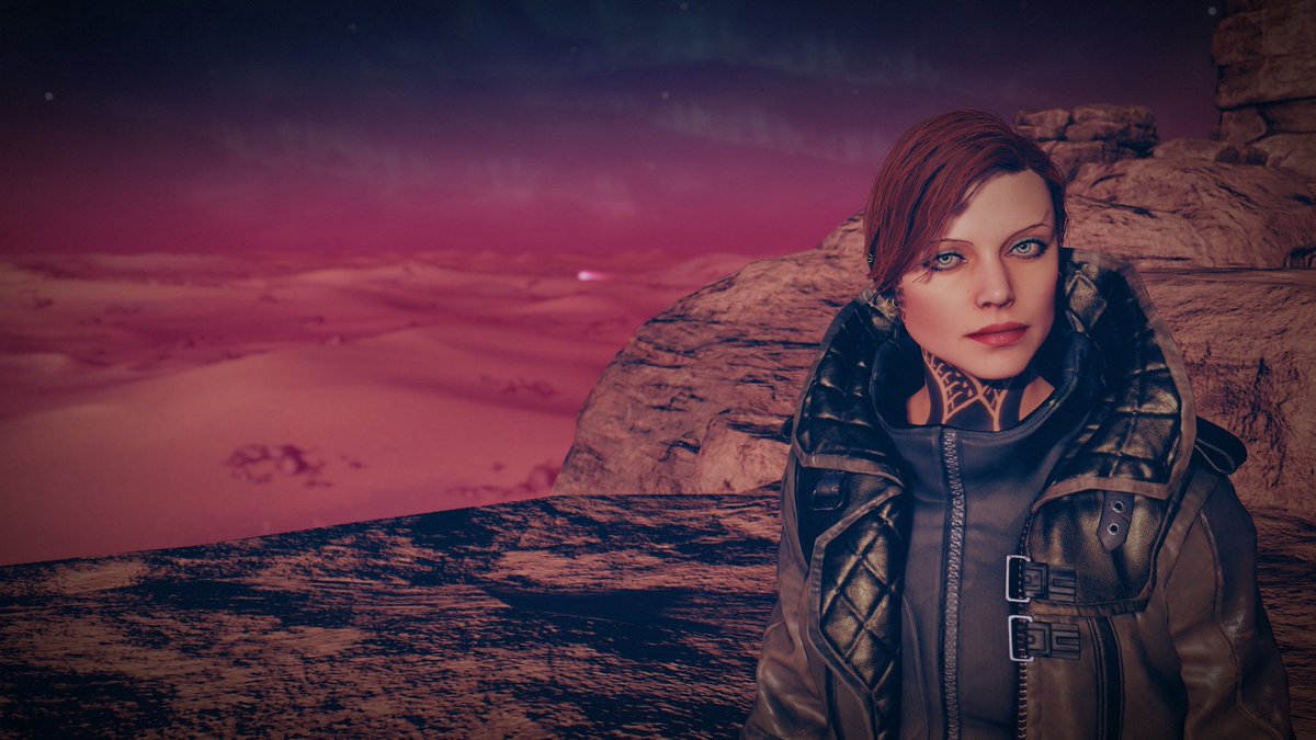 XermZander's tweet photo. After helping the people from Dazra City, Captain Jazmine went exploring the Moon of Va’ruun’kai… the atmosphere is pink… Pink!! 💗😍💗

She loved it ☺️

@StarfieldGame 
@BethesdaStudios / @bethesda_ESP 
#PS5share / #PSBlog https://t.co/K5bpkRpGNe