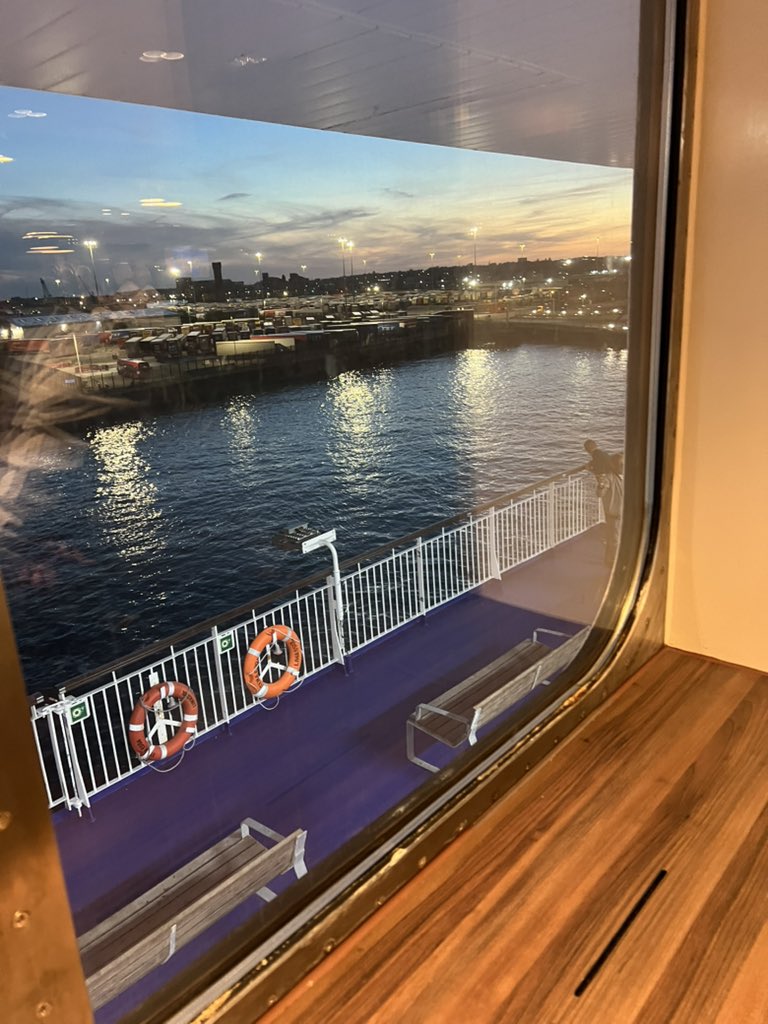 NineBelowZero1's tweet photo. On the ferry at Liverpool on our way to Belfast.
Good book and a Brandy to hand, now time for Bed. 

See you in the Morning x https://t.co/jn5RLpD3b3