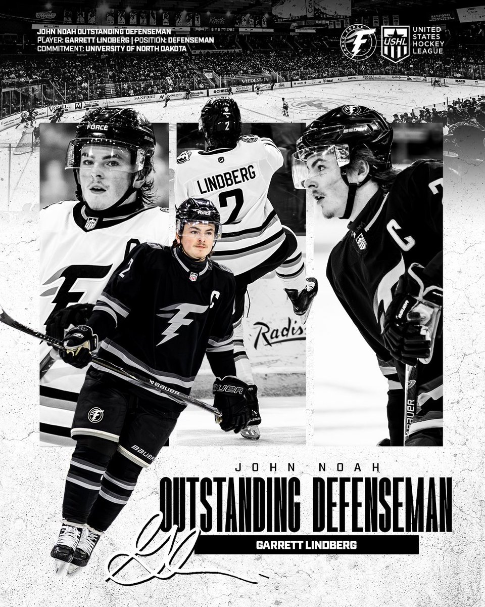 FargoForce's tweet photo. 𝐉𝐎𝐇𝐍 𝐍𝐎𝐀𝐇 𝐎𝐔𝐓𝐒𝐓𝐀𝐍𝐃𝐈𝐍𝐆 𝐃𝐄𝐅𝐄𝐍𝐒𝐄𝐌𝐀𝐍🏆

Congratulations to Force d-men Axel Löfgren &amp; Garrett Lindberg on receiving the Fargo Force John Noah Outstanding Defenseman Award! https://t.co/1GLK6DXAhz