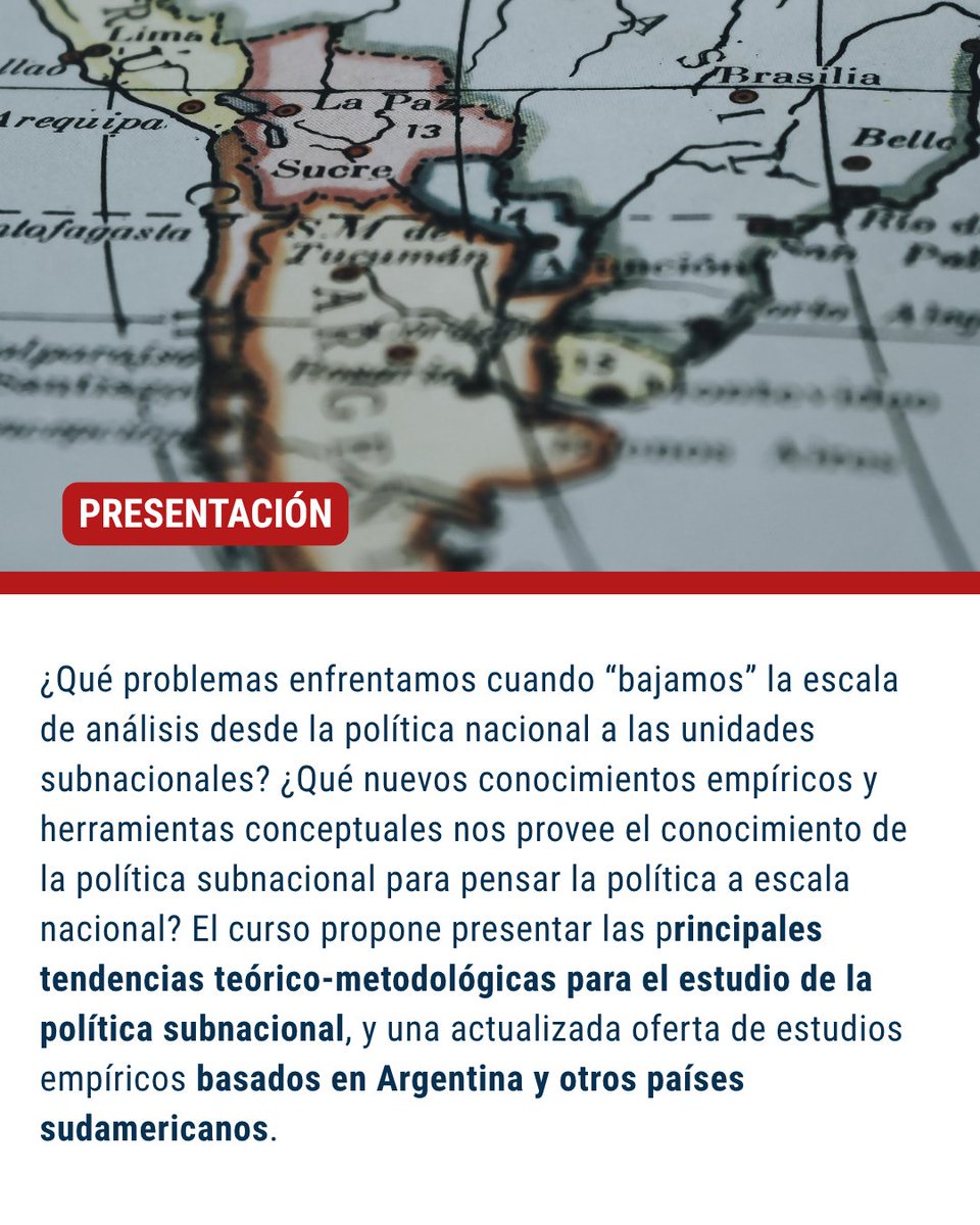 RedSAAP's tweet photo. Curso de posgrado: Política subnacional. Territorio y política en Argentina y América del Sur.
💻 HIBRIDA
📆 22 DE JUNIO
⏱3 MESES
🎓 Si sos socio/a de SAAP, accedés a un 20% de descuento.
ℹ️💰Consultas: posg.informes@flacso.org.ar

https://t.co/M6RLC6QIoL https://t.co/fWkpubu5Tt