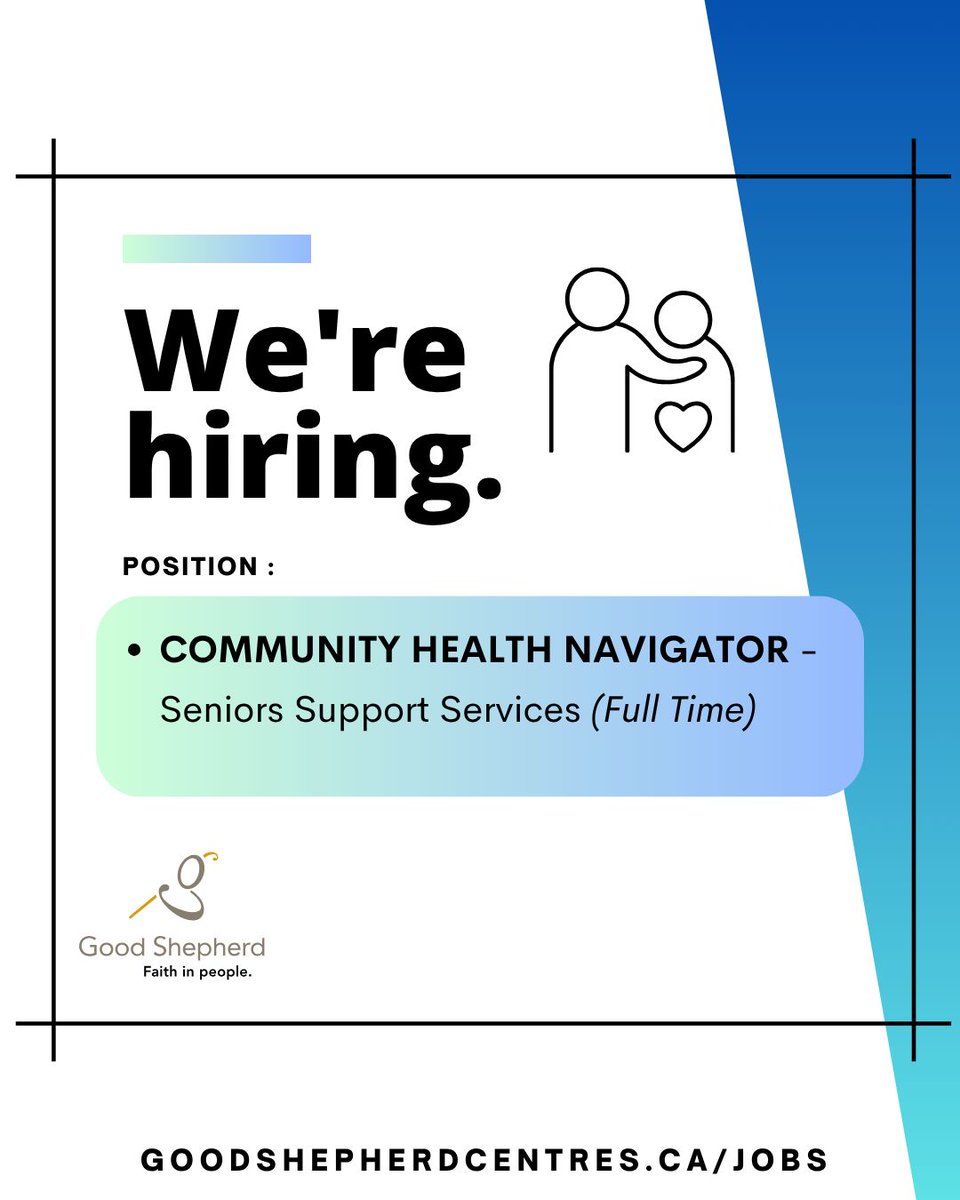 GoodShepherdHam's tweet photo. Join our team! Seniors Support Services is looking for a full time Community Health Navigator.  For details, visit https://t.co/J6oFM9SN47 https://t.co/nJiApCjFF5
