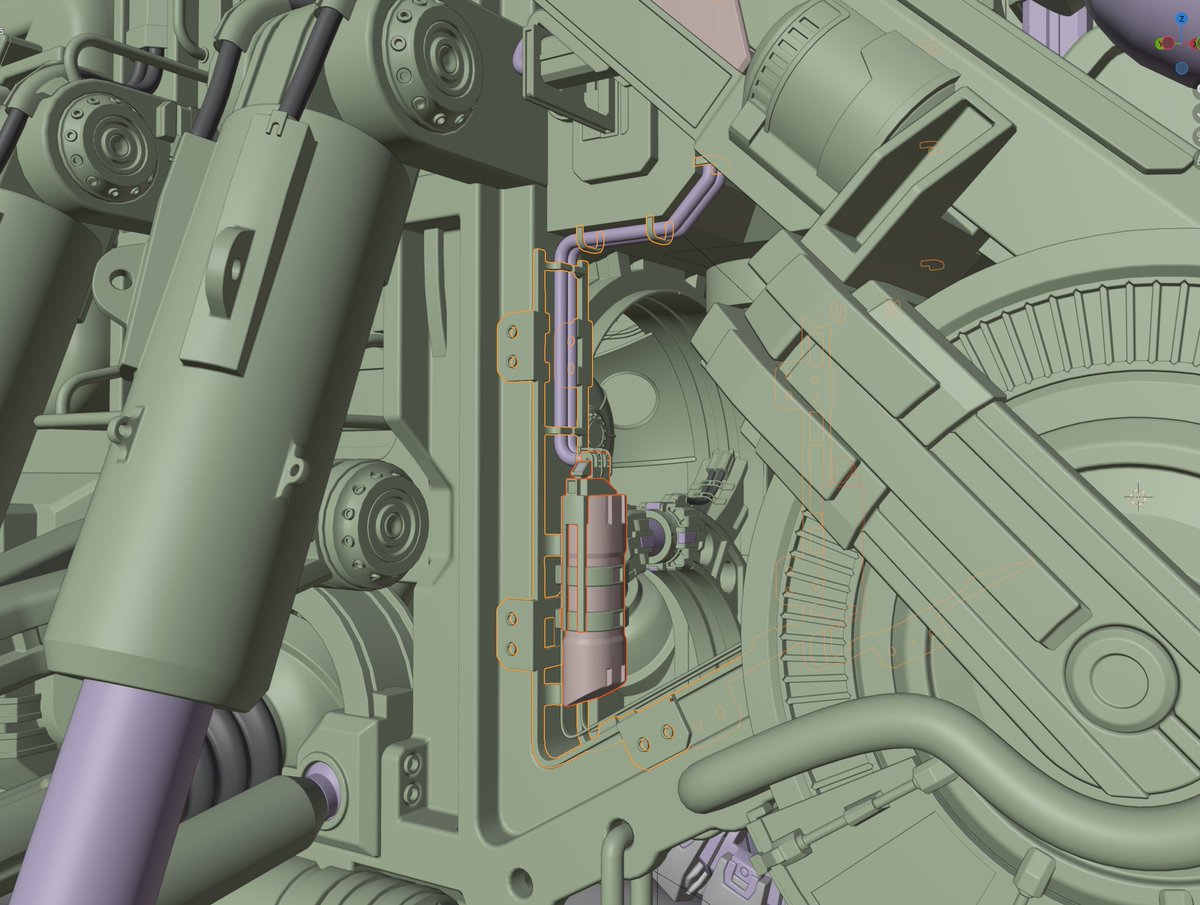 AKantemirov's tweet photo. Added a drop-down device rack under the cabin and a tank of the front chassis frame.

A few professional hard surface modelers have suggested that I am overdetailing and should move on to texturing. I have a few more things I wanted to add, but thinking of moving on to the back and turret now.

Have a great weekend!

#blender #3Dmodeling #vehicledesign #hardsurface #scifi