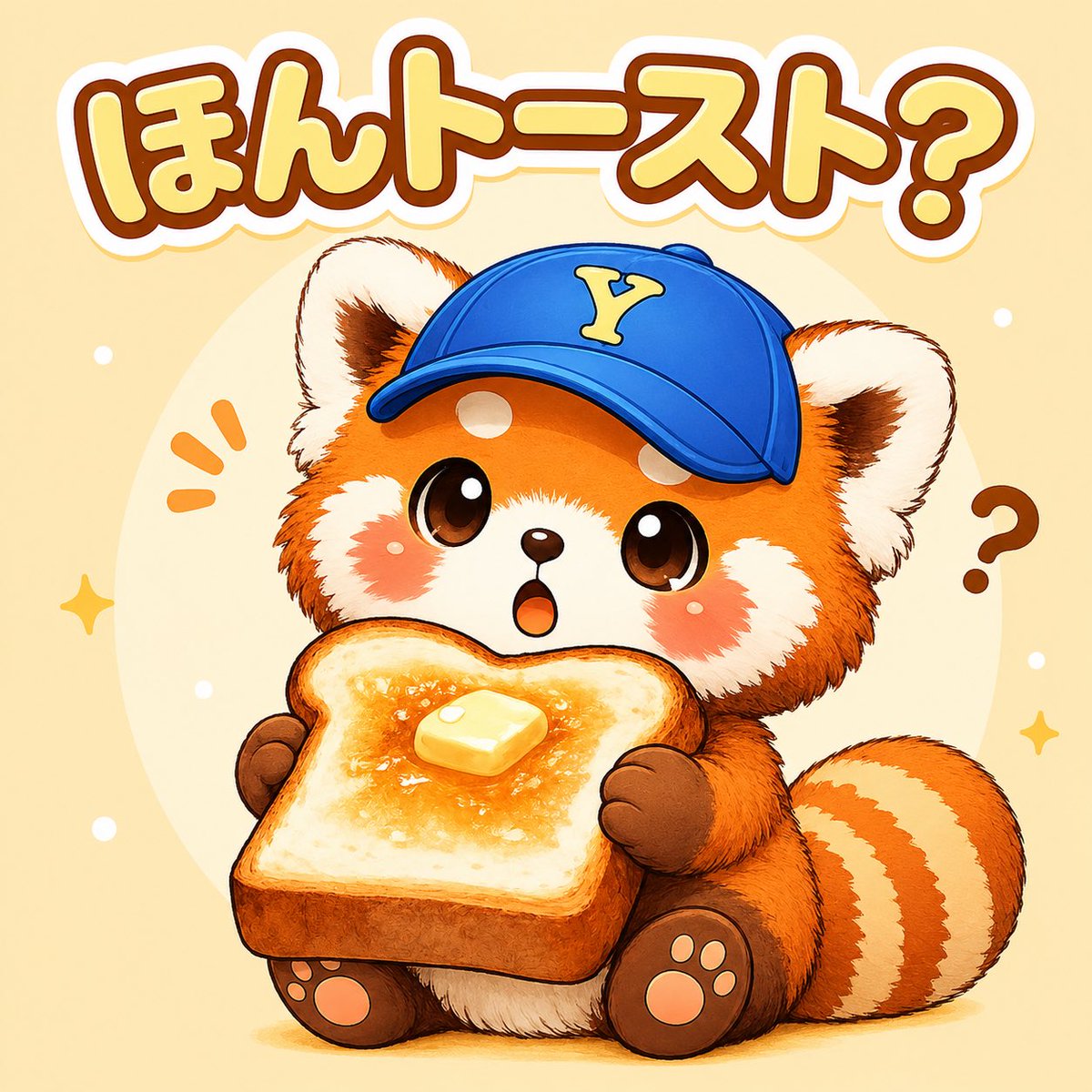 Y_create_2026's tweet photo. ほんトースト?🍞
【ダジャレ】レッサーパンダくん
#ダジャレ
#イラスト好きな人と繋がりたい
#レッサーパンダ
#LINEスタンプ
#Ycreate https://t.co/mKDSCb4bwY