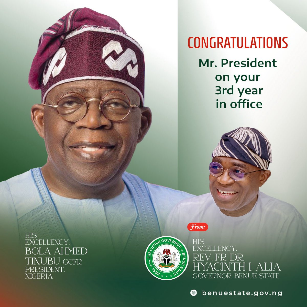 HyacinthAlia's tweet photo. Today, I join millions of Nigerians in celebrating President @officialABAT on his 3rd anniversary in office.

Three years of bold leadership, tough choices, and a clear national direction.

We acknowledge the progress, the sacrifices, and the steady push to rebuild our nation. https://t.co/qN3ld0H4Af