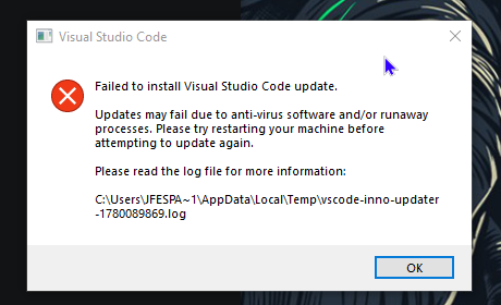 JFEspanolito's tweet photo. I tried to test Antigravity, but it's nearly impossible.
1) It's twice as slow as VS Code.
2) I can't update it if I have VS Code open. Why is that? (No, I won't investigate the error codes because I don't think I'll try it again for at least 2 months. I'm sticking with VS God.) https://t.co/iTHfzqRlcl