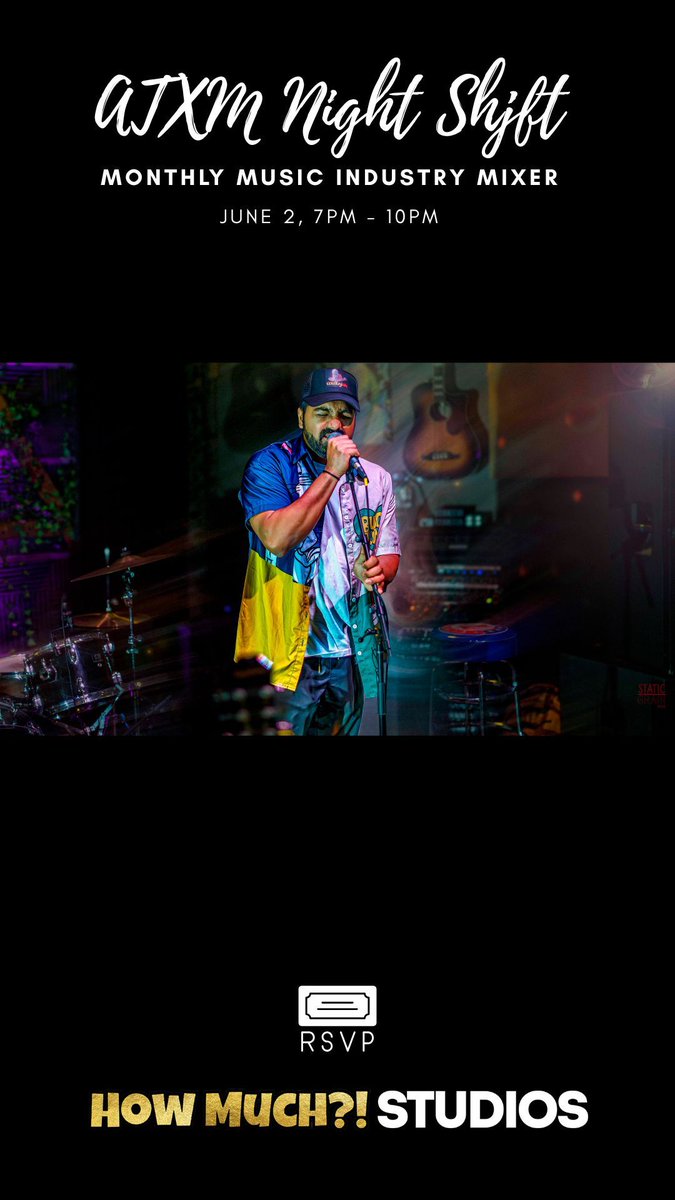 atxmusicians's tweet photo. 🎶 Austin's longest-running music industry mixer returns Tuesday night!
Weather permitting, we'll host Open Mic on the outdoor stage at How Much?! Studios.

🎤 Open Mic
🎸 Backline guitars
🎹 KORG keyboard
🤝 Community

RSVP Required>>https://t.co/33OHaLur44 https://t.co/mEp7Jmc0JT