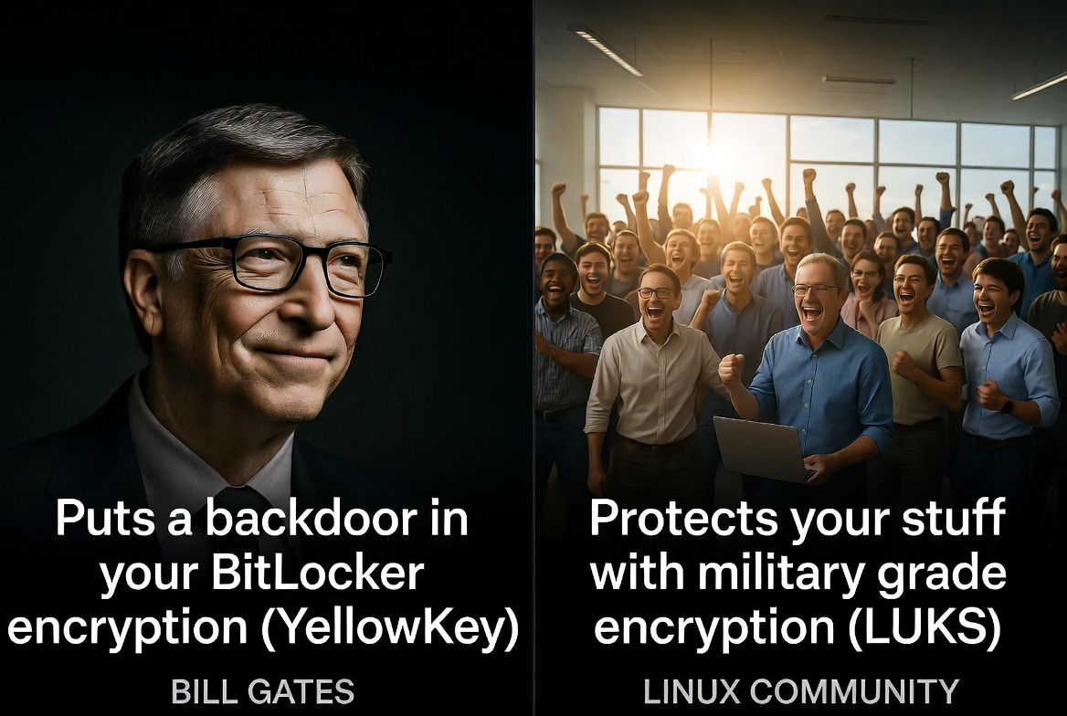 PingWizard's tweet photo. 🤡 Clown World activated
#Yellowkey #CyberSecurity #Microsoft #GNU_Linux #Encryption #Backdoor https://t.co/WrOpqhtNZ1