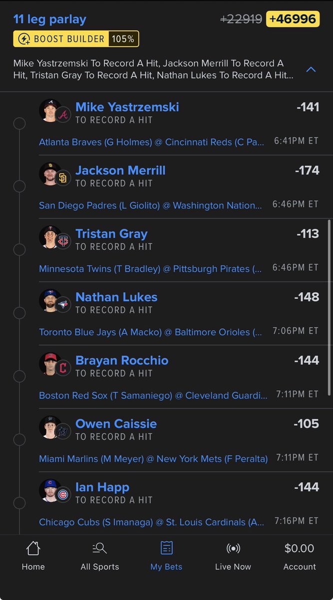 Half_Time_Picks's tweet photo. MLB Hits Parlay (Just need a hit boys)

#MLB #Hits #1Base #MLBbets https://t.co/JnHhex1DXy