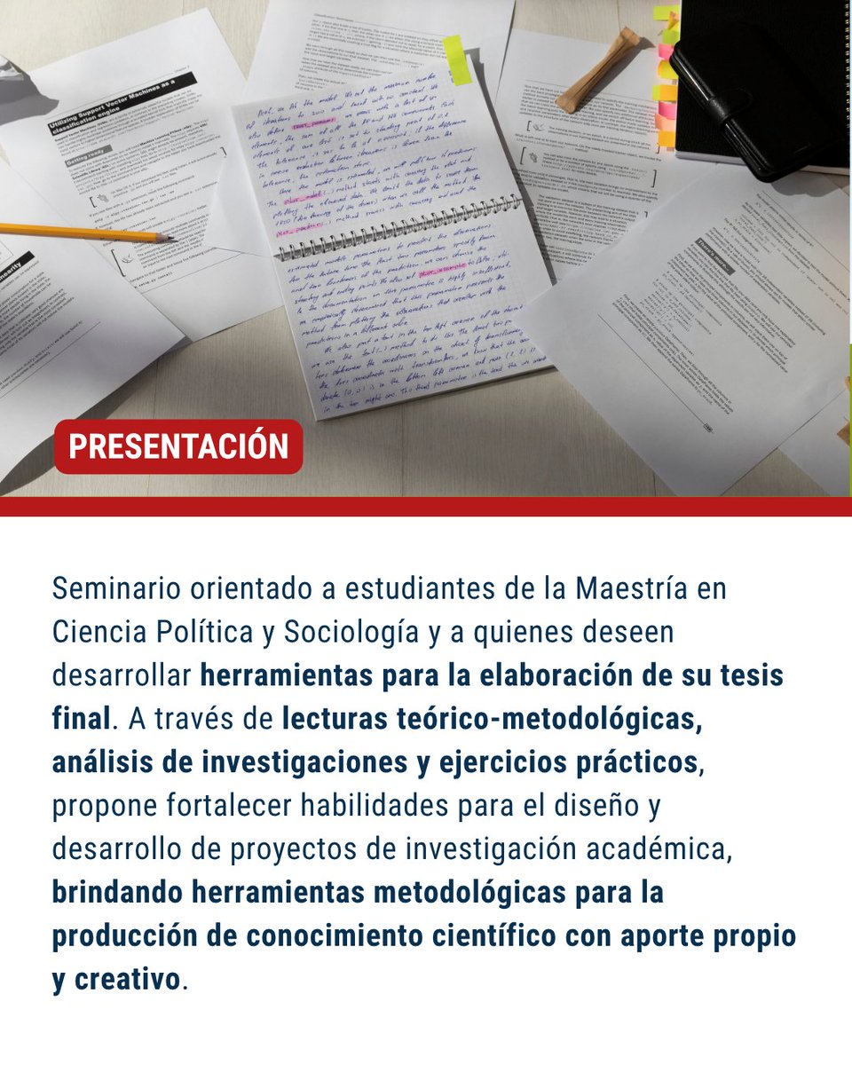 RedSAAP's tweet photo. Curso de posgrado: Taller de tesis

💻 Modalidad: A DISTANCIA SINCRÓNICA
📆 Inicio: 19 DE JUNIO
⏱Duración: 3 MESES
🎓 Si sos socio/a de SAAP, accedés a un 20% de descuento.
ℹ️💰Consultas por aranceles y descuentos: posg.informes@flacso.org.ar

https://t.co/Ko6VXQfnaA https://t.co/LoN0WEbKvt