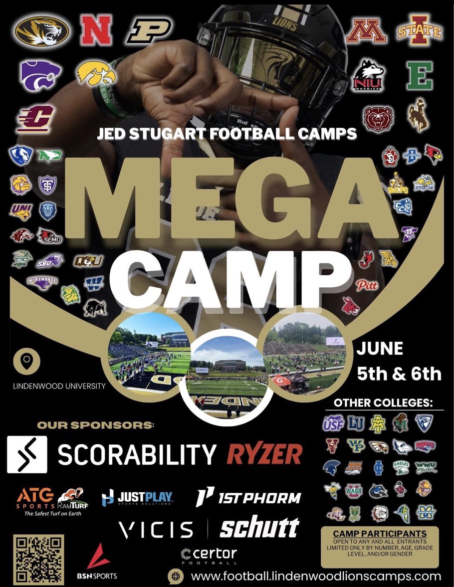 ItsZay64's tweet photo. I will be attending the lindenwood camp June 5th! Can't wait to showcase my talents
@JPRockMO @BrennanSpain
@LindenwoodFB @mwfbrecruiting https://t.co/qrj46ONvJf