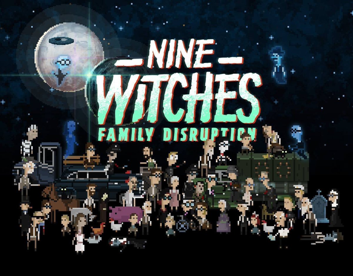 NineWitchesGame's tweet photo. A game where a professor yeets his soul out of his body, a mime assassinates Nazis, the rarest delicacy is a three-testicled salmon… and one character has hemorrhoids.

It's on every console &amp; PC. 91% positive. Humanity is fine.

#BuiltWithMonoGame #pixelart #indiegame #retro https://t.co/KBjLc0Pqwl
