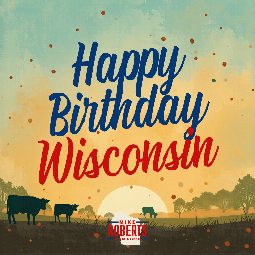 MikeRobertsWI's tweet photo. Happy Birthday, Wisconsin! We love you for the beautiful lakes, incredible seasons, the finest cheese, the brandy old fashioned, the world's best beers, making Illinois sports teams cry, and being the best dang place to raise a family. Let's keep it that way! *and we'll try not to think about some of the winters.