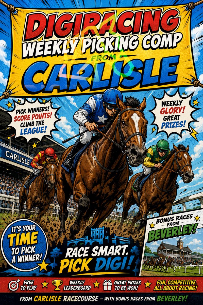 DigiRacing's tweet photo. ✨ MAY WEEK 5 ✨
DIGIRACING PICKS COMPETITION

FREE-TO-PLAY EVERY SATURDAY
Get those entries in!

🏇 Direct Entry Form
https://t.co/h5iLmbvMnj

🏇Rules, Leaderboards, Entries
https://t.co/GEquwPu59N

Final Week of May! Montly Leaderboard in the comments. Still all to play for. https://t.co/wIXHwbblGW