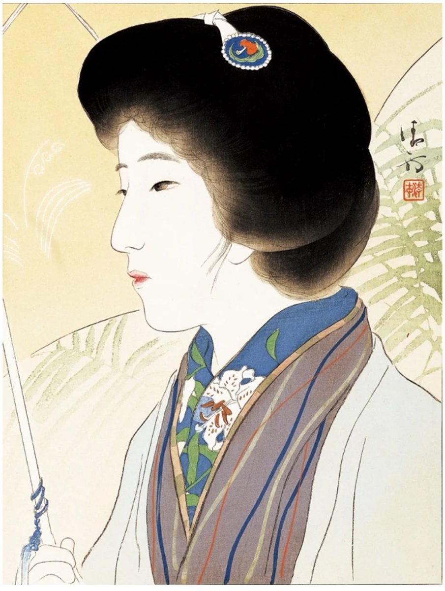伊東　深水「羽子」リルトグラフ版画 横69センチ✖️縦66センチ厚み5センチ きょう開幕】特別展「そして新版画へ。 ―深水、巴水ら清方の弟子たち