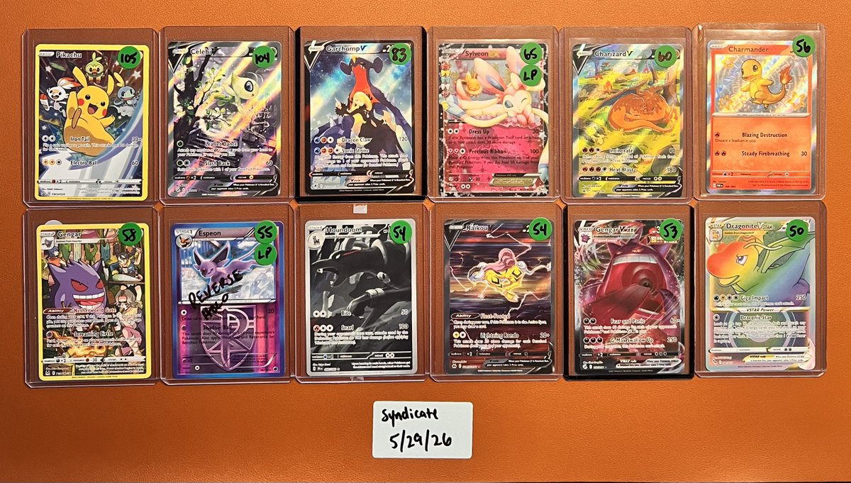 TheSyndicateTCG's tweet photo. Slabs &amp; Singles Sale!
All singles are NM unless labelled otherwise.

PayPal F&amp;F or +3% for G&amp;S

Free PWE shipping or +$6 for BMWT
Orders over $100 get free BMWT

@CardboardBanger @BUYSELLTRADETCG @PokemonBST @TattooedBST https://t.co/XiNLq56h1m