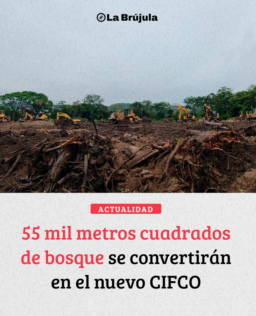 labrujula_rev's tweet photo. 🚨 55 mil metros cuadrados de bosque se convertirán en el nuevo CIFCO

En la madrugada del 28 de mayo, la maquinaria procedió a deforestar el terreno de la zona sur de la Finca El Espino para la construcción de CIFCO. 
(Sigue hilo) https://t.co/1bofpKfnMr