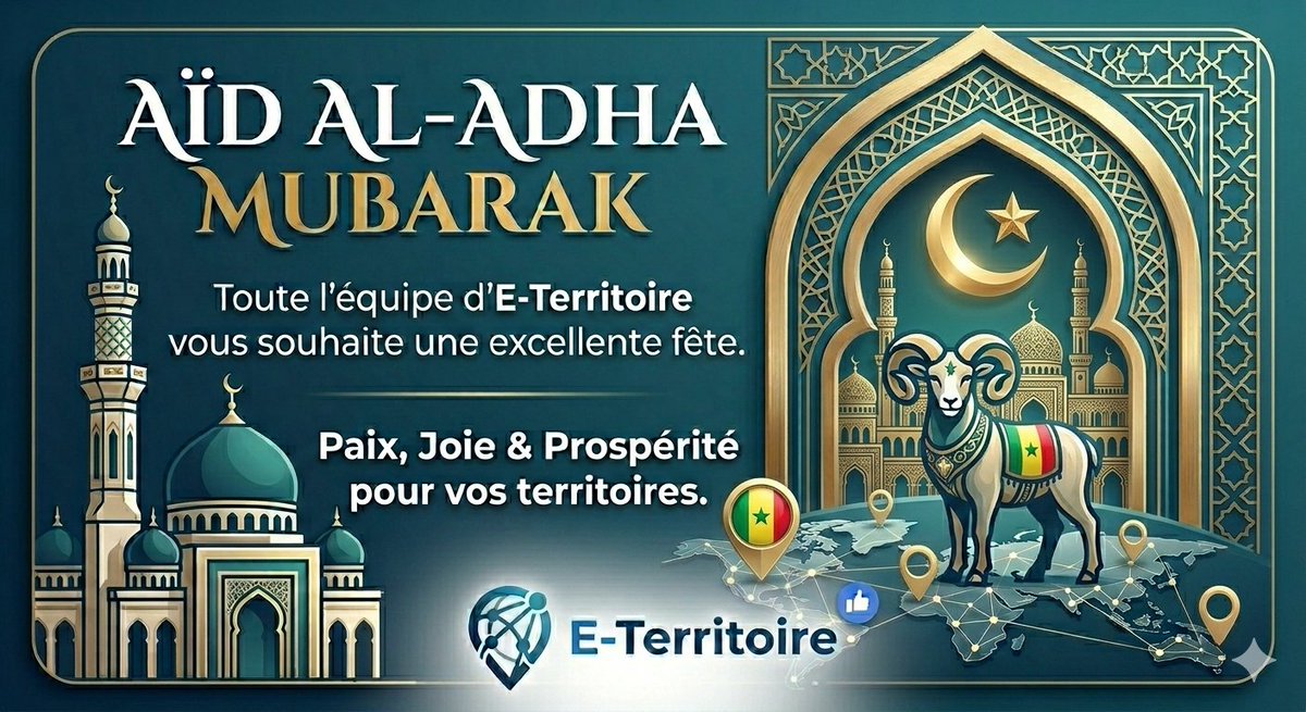 AdlNumerique's tweet photo. 🇸🇳 Aïd al-Adha : E-Territoire vous souhaite une excellente fête 🐑

​Nous vous souhaitons une fête sereine et harmonieuse, propice au renforcement des liens de proximité au sein de nos communautés.
​Bonne fête à toutes et à tous.

​#leprojetenmarche https://t.co/MA7EFwF6mk