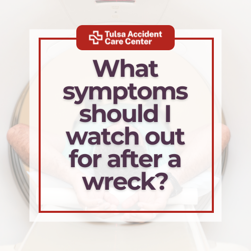 TulsaACC's tweet photo. 🚘 FAQ FRIDAY 🚘

❓ “What symptoms should I watch for after a wreck?”

✅ Headaches, neck pain, back pain, dizziness, numbness, shoulder pain, brain fog, trouble sleeping, and increased soreness over the next 24–72 hours. https://t.co/Rea85eSeVw