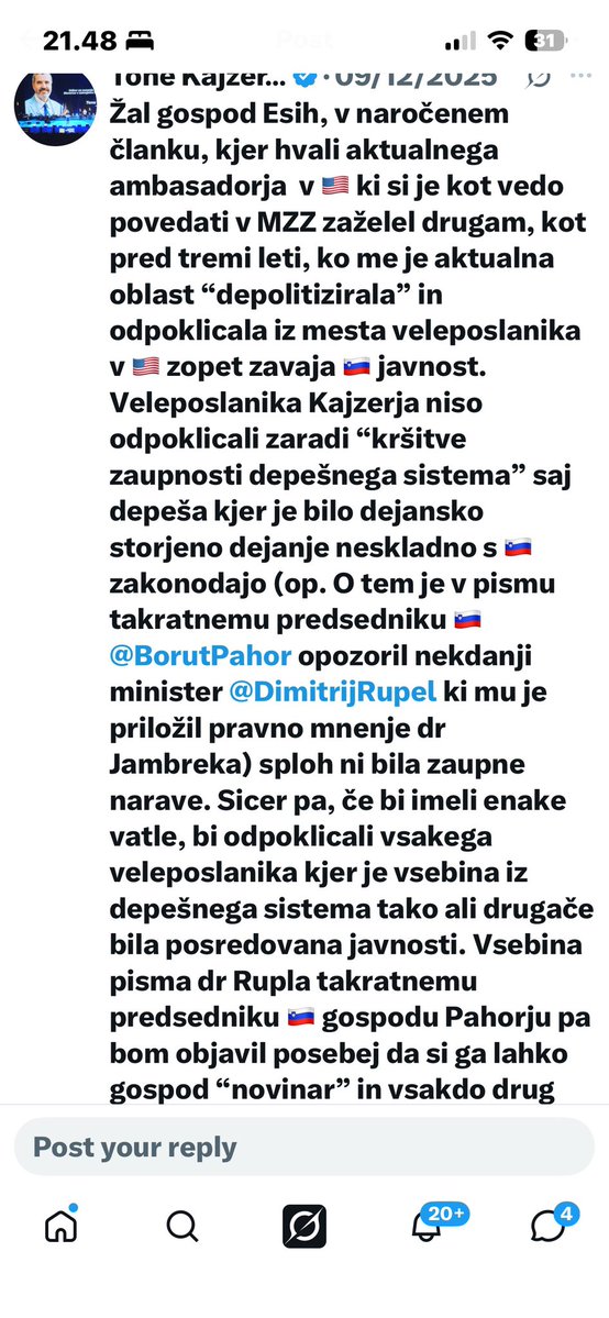 Tone Kajzer (fmr Ambassador) tweet media