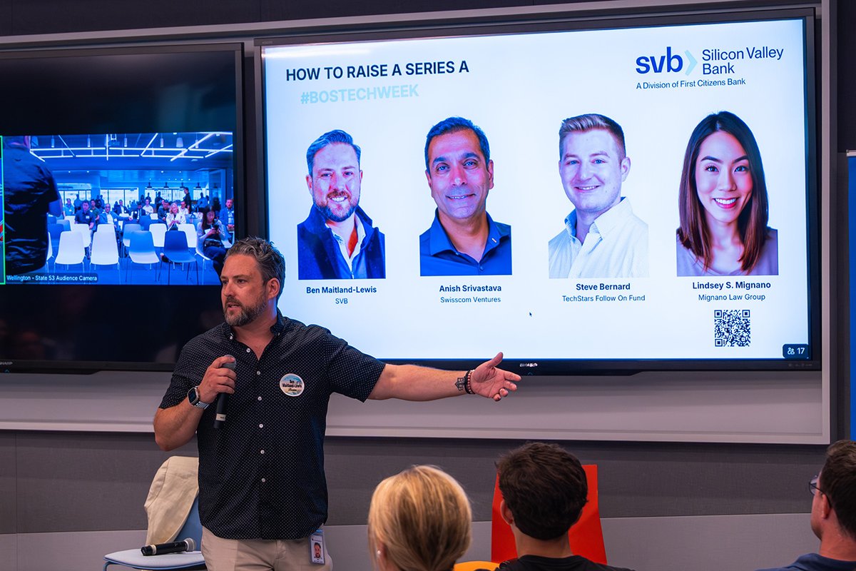 SiliconVlyBank's tweet photo. We had a blast hosting and attending the inaugural Boston Tech Week!
Thank you to the SVB Boston Team, @Techweek_ and most importantly to the city’s amazing innovation ecosystem for making #BOSTechWeek so special.
On to New York for #NYTechWeek! https://t.co/LD6LWAlnuu