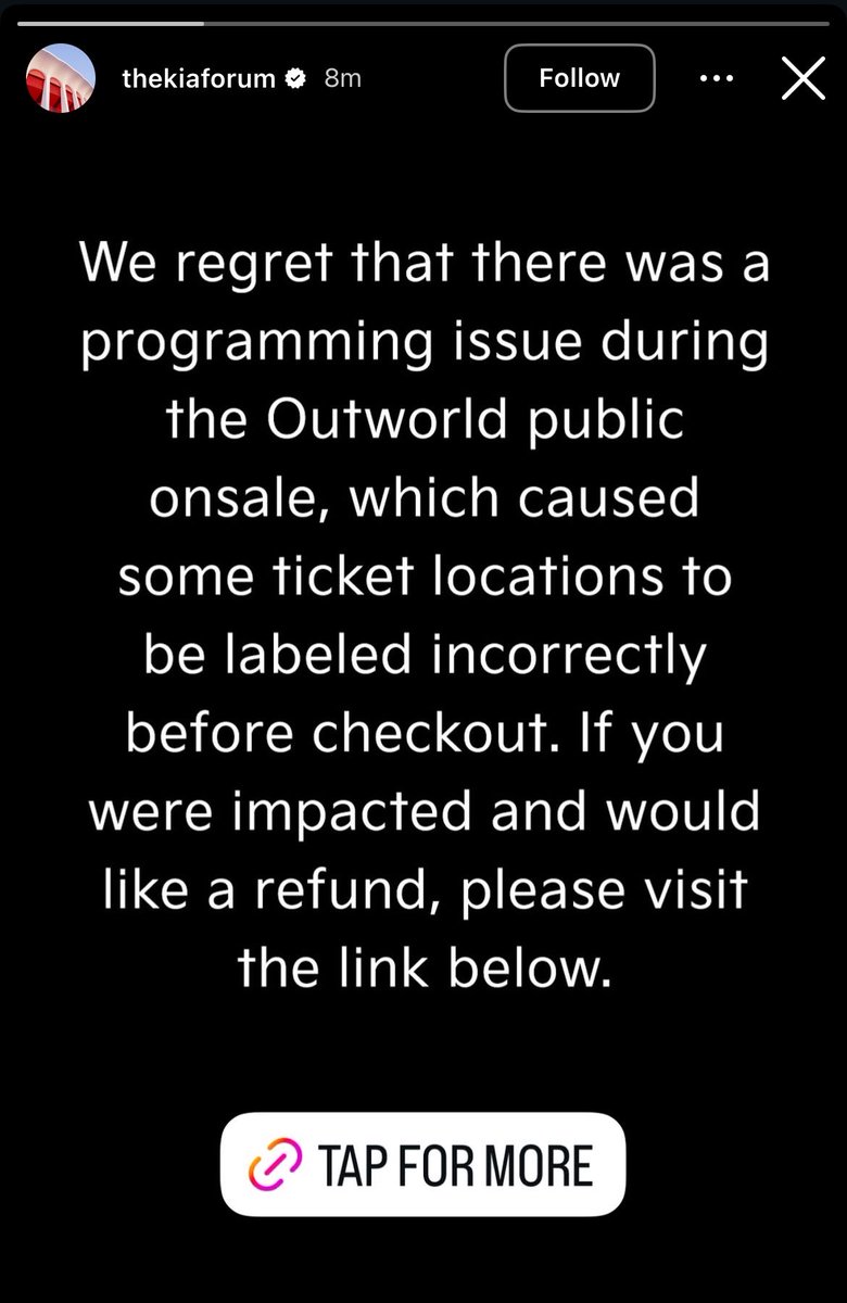 TheFactory93's tweet photo. Please see below from @thekiaforum for an update regarding yesterday's Outworld on sale. If you were affected, you should have received an email to the address that is associated with your account. https://t.co/CfnGRTIESe https://t.co/v7J5T1AOyH