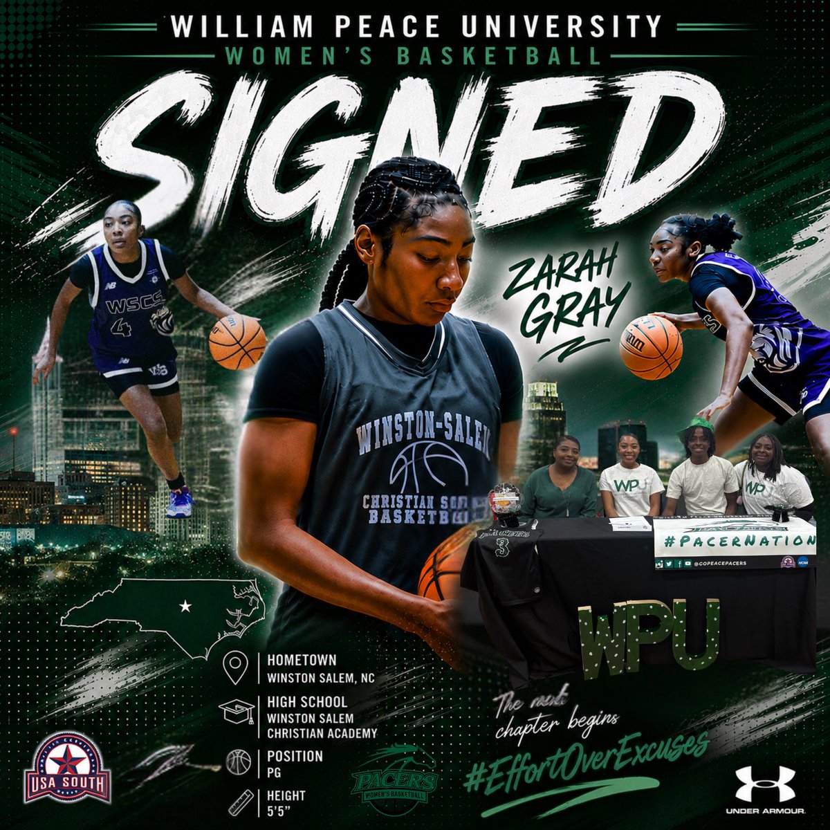 GoPacersWBB's tweet photo. PACER NATION‼️ 

Please help us welcome Class of 2026 PG from Winston-Salem, NC Zarah Gray! 

#EffortOverExcuses 💚🐎 https://t.co/w2FBgOrtHQ