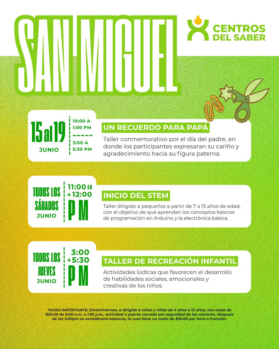 ExploraLeon's tweet photo. 🌟 ¡Junio llega lleno de aprendizaje, creatividad y diversión a los Centros del Saber! 📚✨

📍Consulta la programación de tu Centro del Saber más cercano y acompáñanos durante todo el mes.

#CentrosDelSaber #ExploraLeón #CienciaParaTodos https://t.co/FXnwlCRsTs