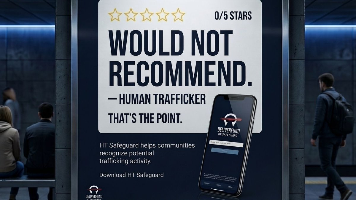 DeliverFund's tweet photo. 0/5 stars. Would not recommend.
- Human Trafficker
That's exactly the point.

HT Safeguard is a tool that equips you to recognize potential trafficking activity and take action when it matters.

Download it here:
https://t.co/6OZLMdvdtI

#HumanTrafficking #EndTrafficking #HTSafeguard #DeliverFund #KnowTheSigns