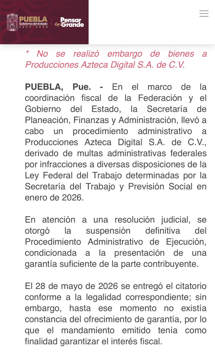 HectorBLN's tweet photo. Alejandro Armenta intenta embargar a TV Azteca por impago de multas en litigios laborales.

Si ahora es justiciero, que embargue a todos los medios que tienen al personal sin contrato y 0 prestaciones.

¿O a esos no porque son sus 🦭? ¡Clap, Clap! https://t.co/5yXSc11ipT