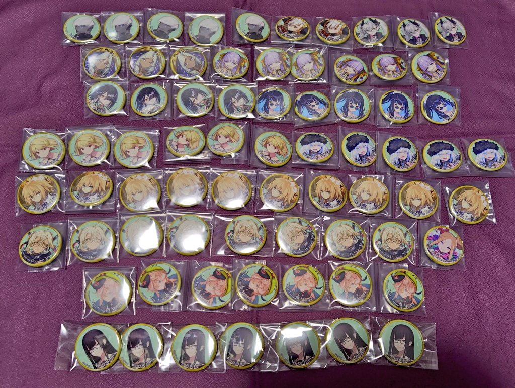 72mai27's tweet photo. 【交換・譲渡】Fate/GrandOrder FGO 霊基召喚缶バッジ 霊基缶

譲→画像のもの①〜⑦
※①はOVER THE SAME SKYのもの
※②はAnimeJapanのもの
※③〜⑦はなるべくサーヴァント毎に纏めてあります

求→リプ or 異種 or 定価+送料

求に対して複数提供可能な場合あり
→ https://t.co/kEEe2kXE0Q