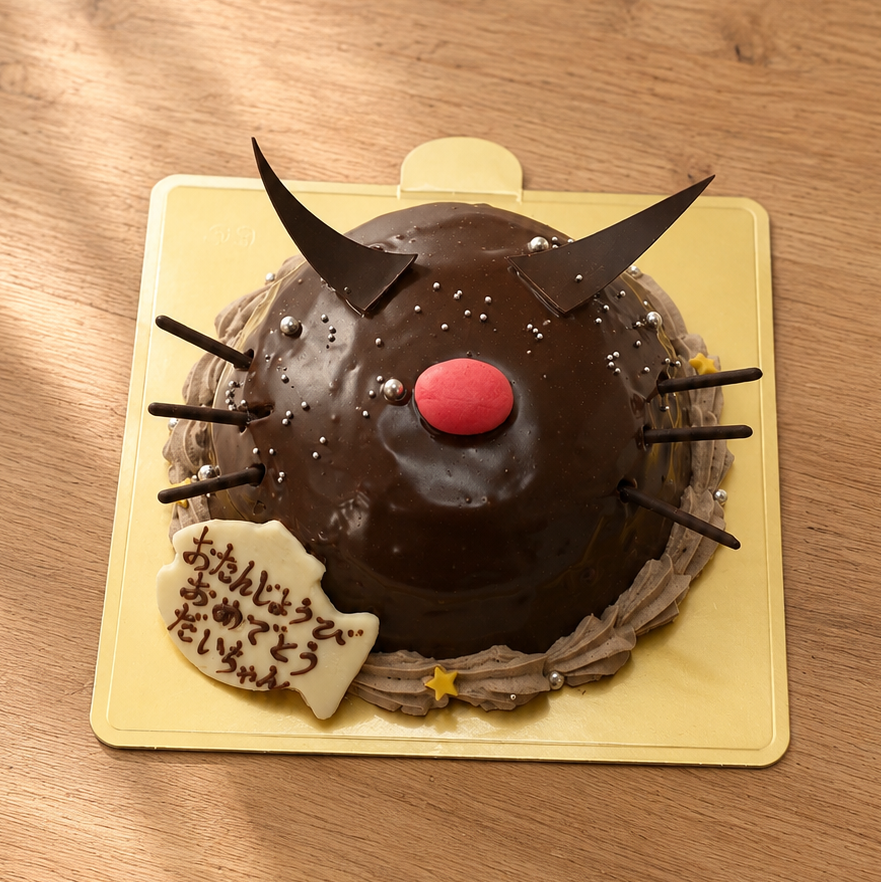 modern0202's tweet photo. 本日の【店舗受取】のケーキになります！
チョコのネコでクロネコをイメージしてます。
中身は「イチゴ・バナナ」になり、
チョコバナナをイメージしたケーキになります https://t.co/Sj73udIvuh