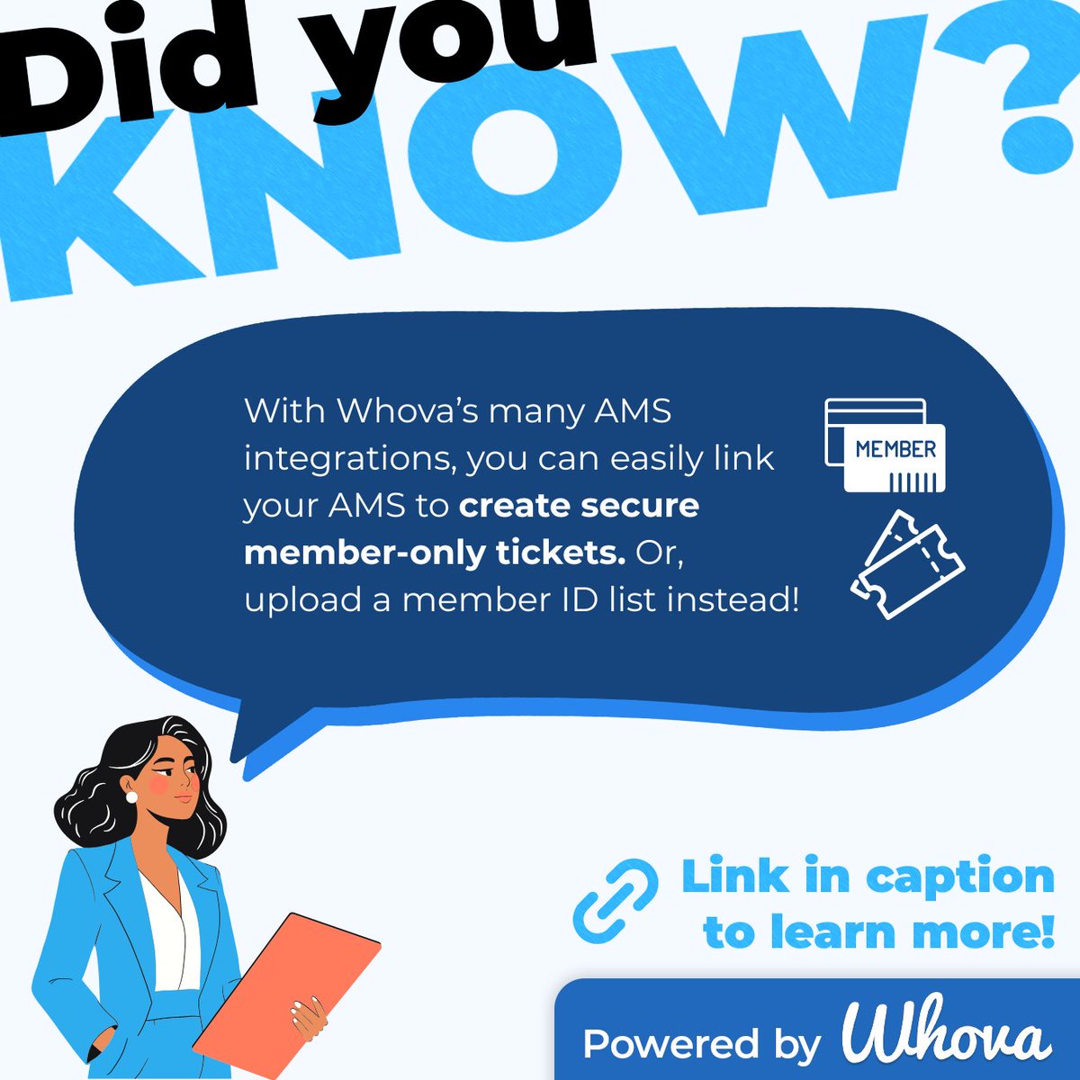 WhovaSupport's tweet photo. Did you know that Whova integrates with seven (and counting) Association Membership Systems? 🤝

You can also offer member-only tickets by uploading a member ID list, even if we don't integrate with your organization's AMS yet!

See all our integrations: https://t.co/YcpxiRktqT https://t.co/6mhzZCpAmA