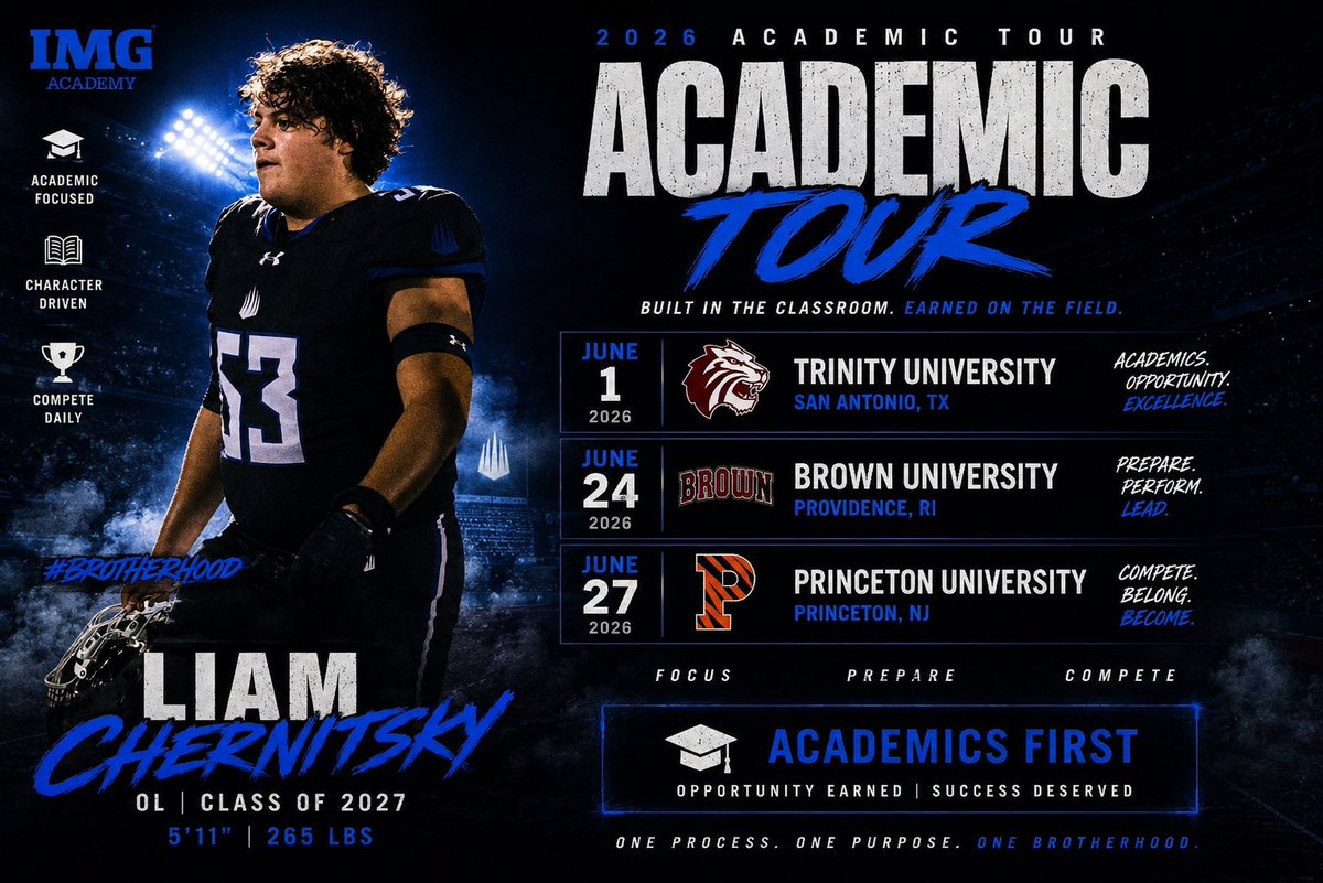 liamcher27's tweet photo. 2026 camp season on the road!

#imgfootball #recruiting

@Coach_Tank78 https://t.co/ghVEvTwwaW